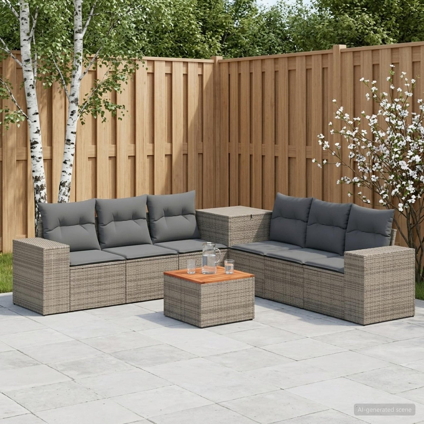 Set di divani 8 pz Grigio e Grigio Scuro