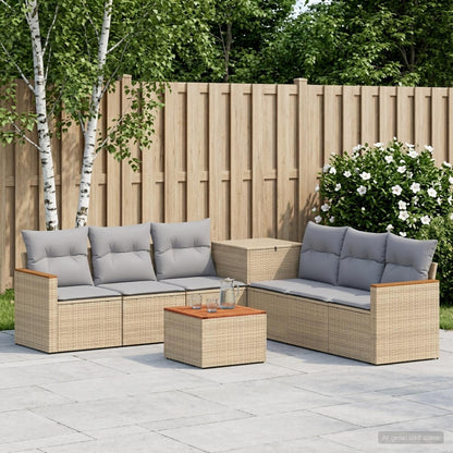 Set di divani 8 pz Beige e Grigio Chiaro | homemem39