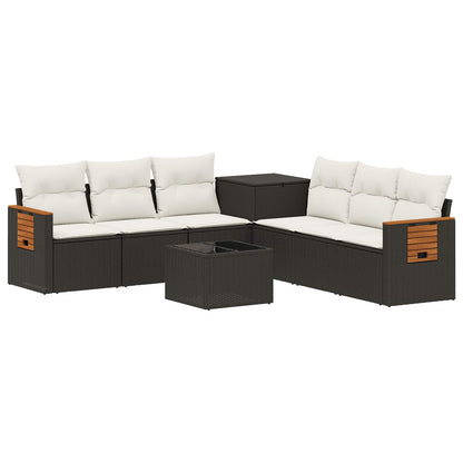 Set di divani 8 pz Nero e Bianco Crema | homemem39