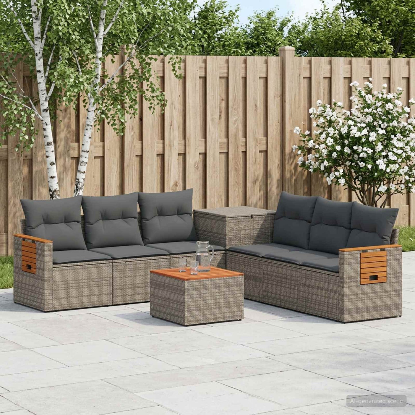 Set di divani 8 pz Grigio e Grigio Scuro