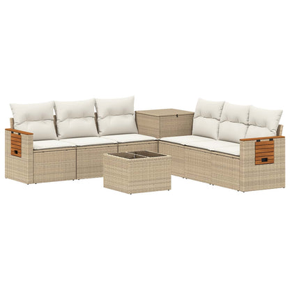 Set di divani 8 pz Beige e Bianco Crema | homemem39