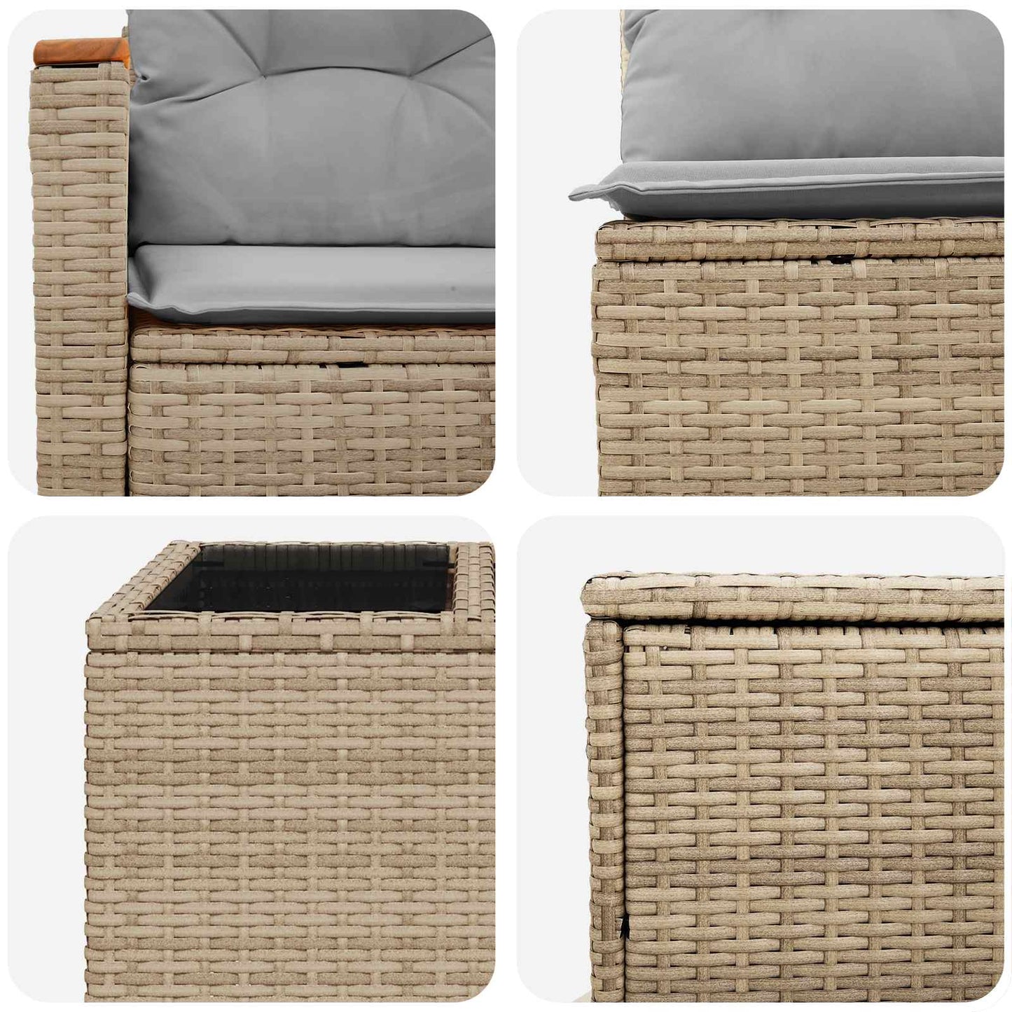 Set di divani 8 pz Beige e Grigio Chiaro | homemem39
