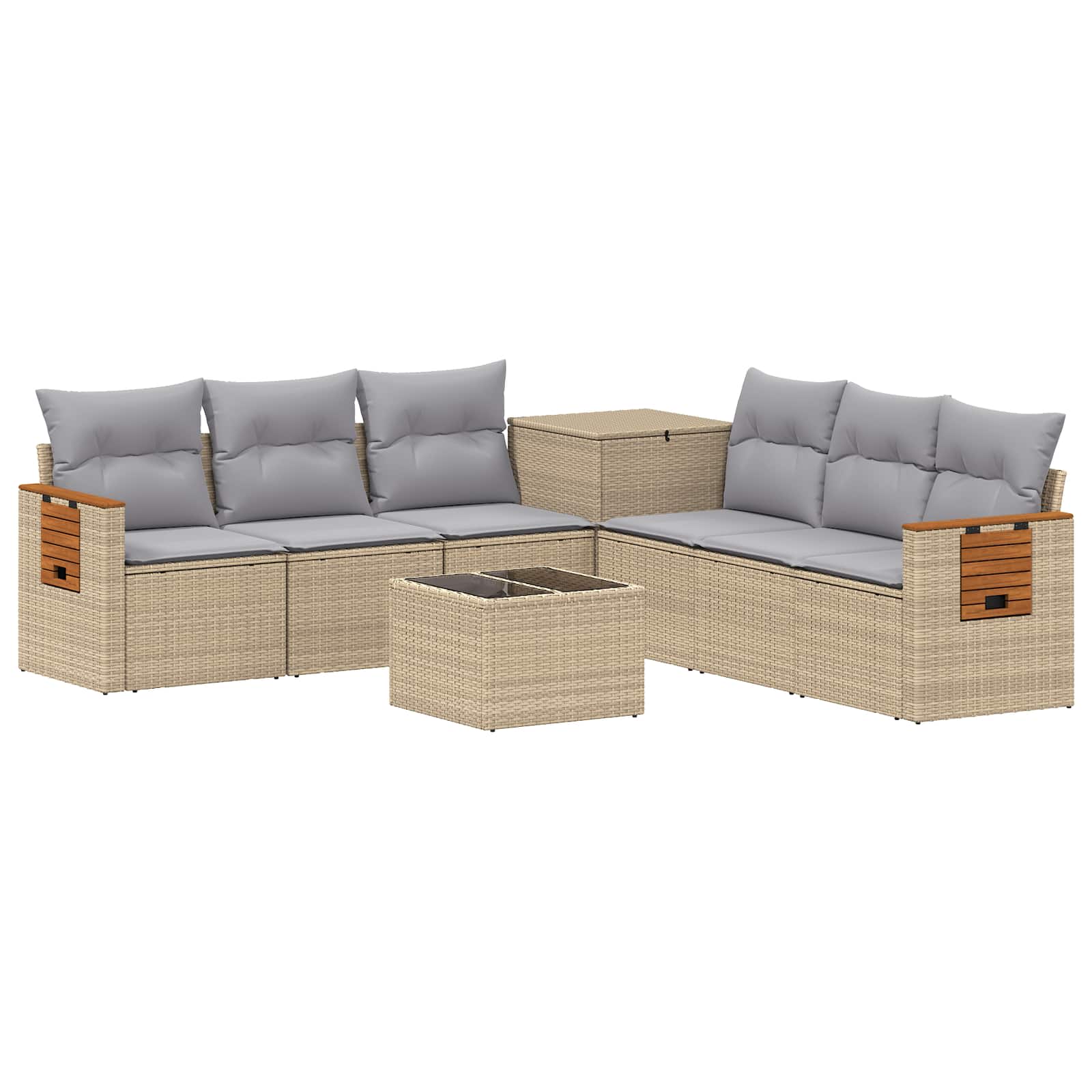 Set di divani 8 pz Beige e Grigio Chiaro | homemem39