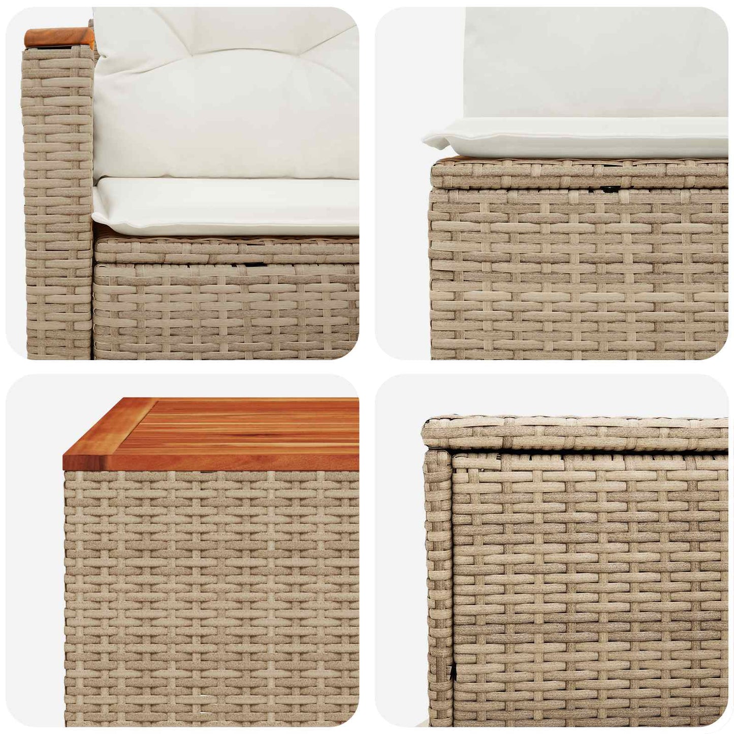 Set di divani 8 pz Beige e Bianco Crema | homemem39