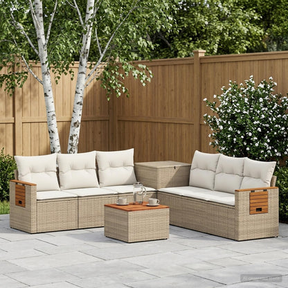 Set di divani 8 pz Beige e Bianco Crema | homemem39