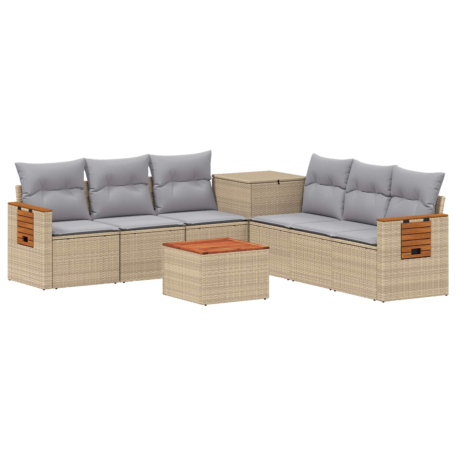 Set di divani 8 pz Beige e Grigio Chiaro | homemem39
