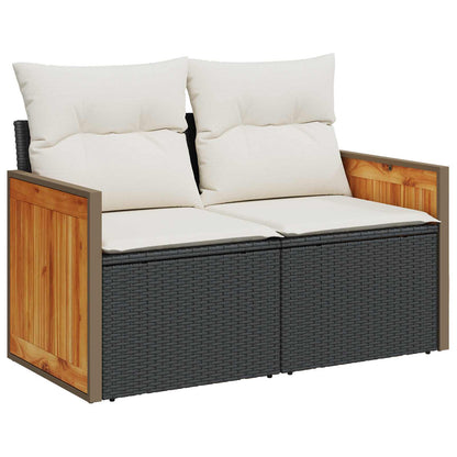 Set di divani 8 pz Nero e Bianco Crema | homemem39