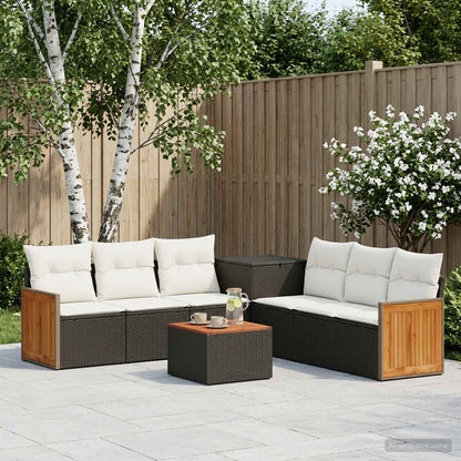Set di divani 8 pz Nero e Bianco Crema