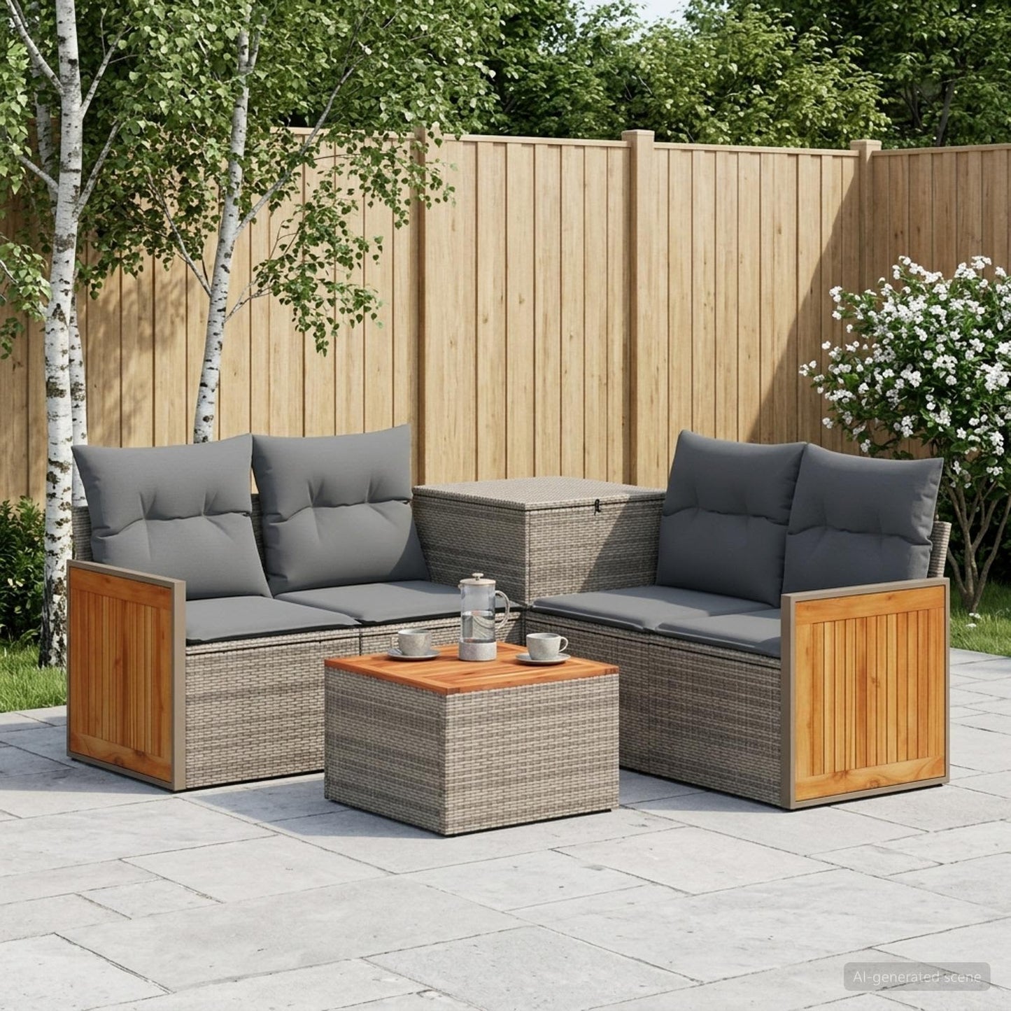 Set di divani 8 pz Grigio e Grigio Scuro