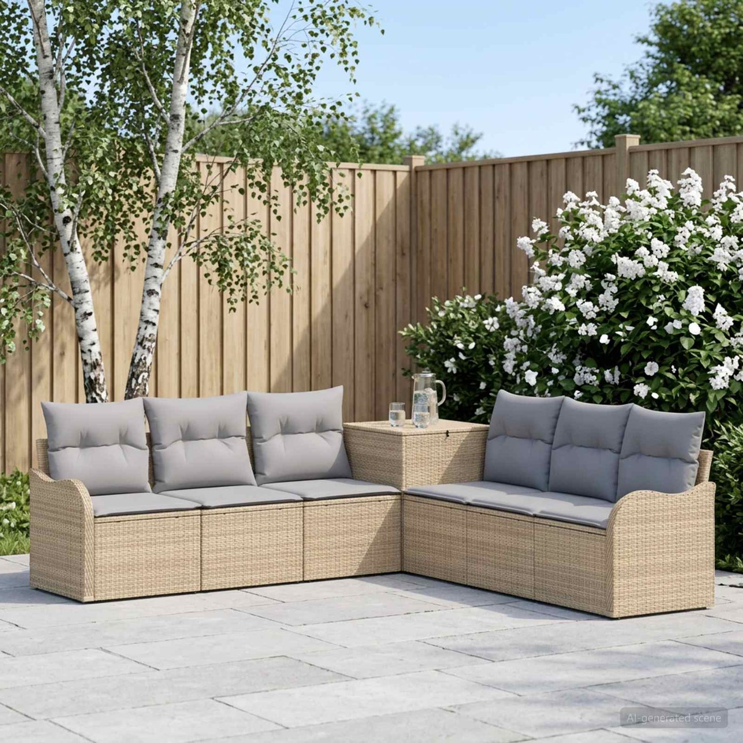 Set di divani 7 pz Beige e Grigio Chiaro | homemem39