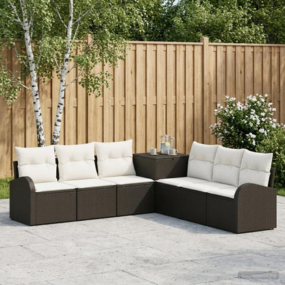 Set di divani 7 pz Nero e Bianco Crema | homemem39
