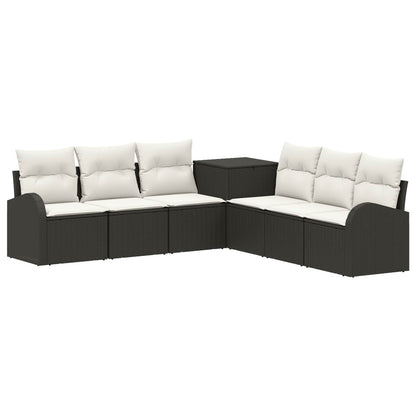 Set di divani 7 pz Nero e Bianco Crema | homemem39