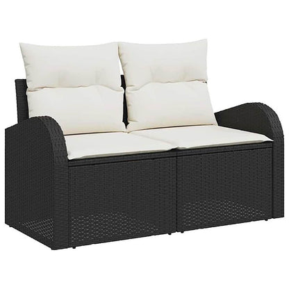 Set di divani 7 pz Nero e Bianco Crema | homemem39