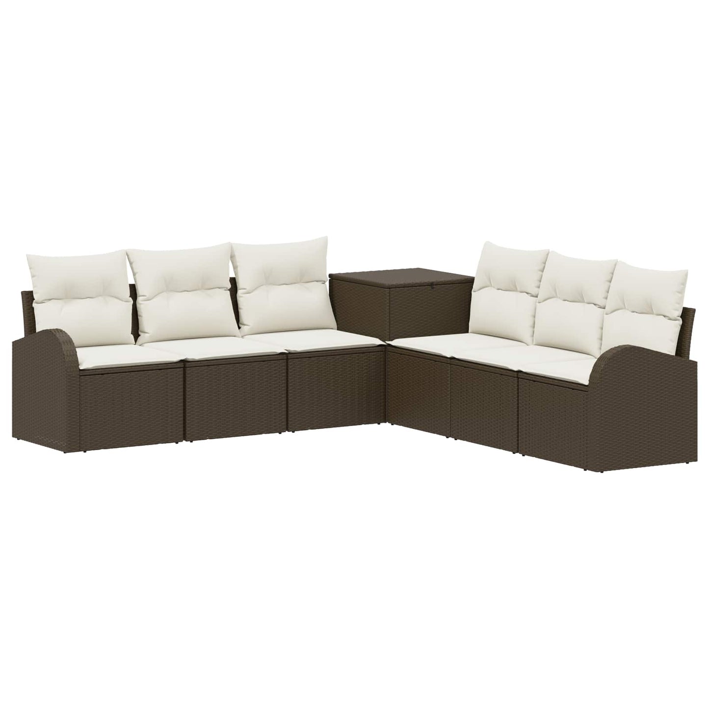 Set di divani 7 pz Marrone e Bianco Crema | homemem39