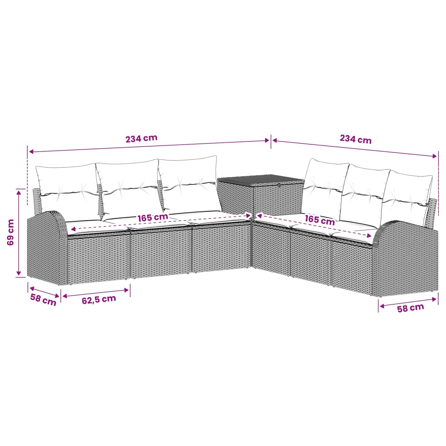 Set di divani 7 pz Grigio e Grigio Scuro | homemem39