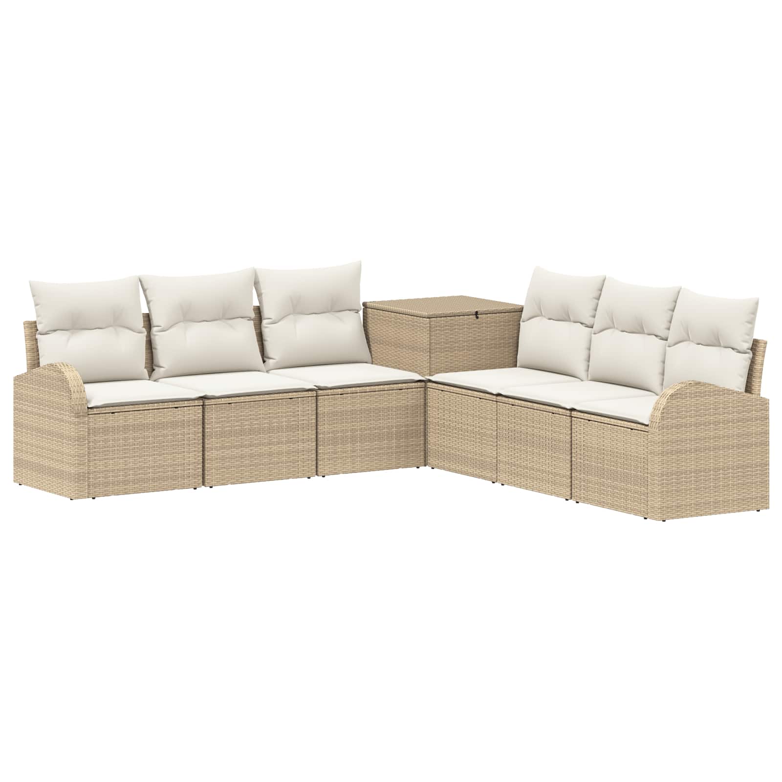 Set di divani 7 pz Beige e Bianco Crema | homemem39