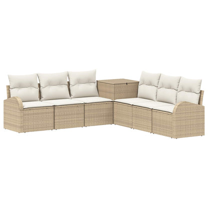 Set di divani 7 pz Beige e Bianco Crema | homemem39
