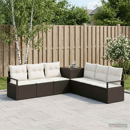 Set di divani 7 pz Nero e Bianco Crema | homemem39
