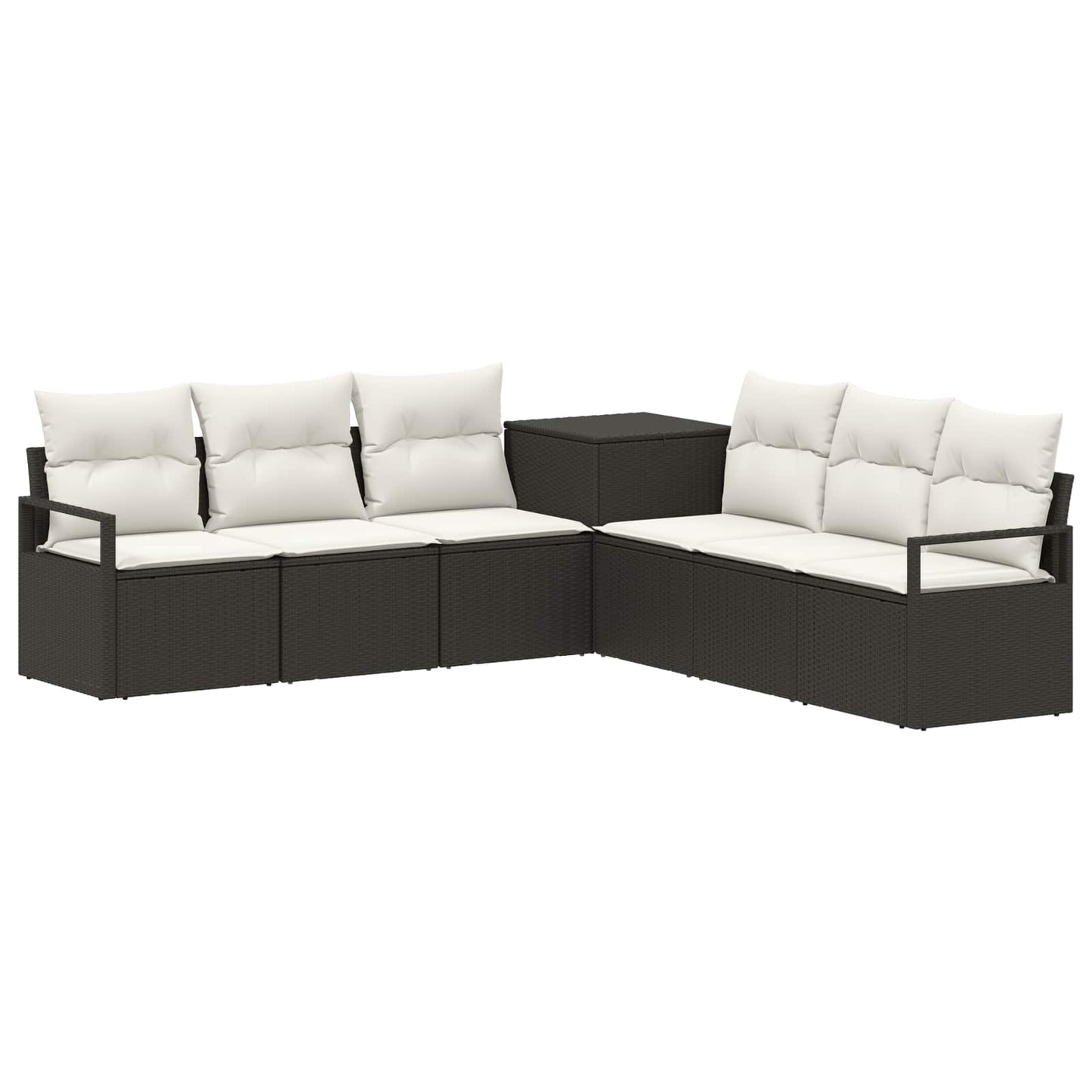 Set di divani 7 pz Nero e Bianco Crema | homemem39