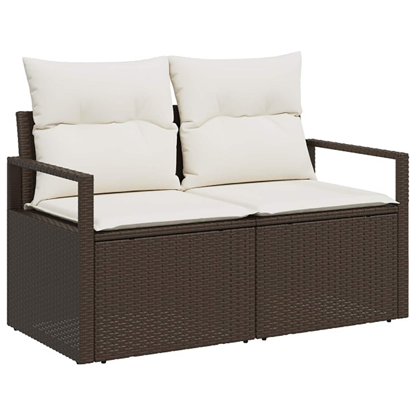 Set di divani 7 pz Marrone e Bianco Crema | homemem39