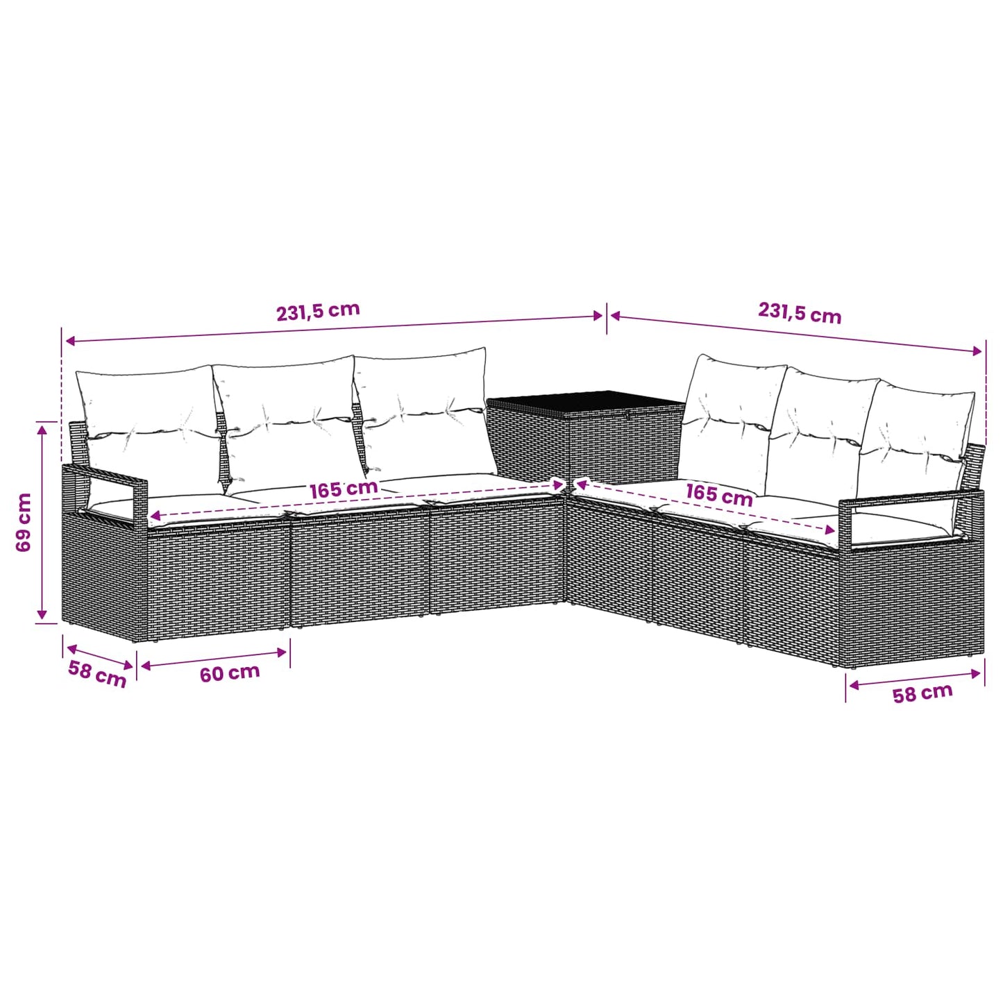 Set di divani 7 pz Grigio e Grigio Scuro | homemem39