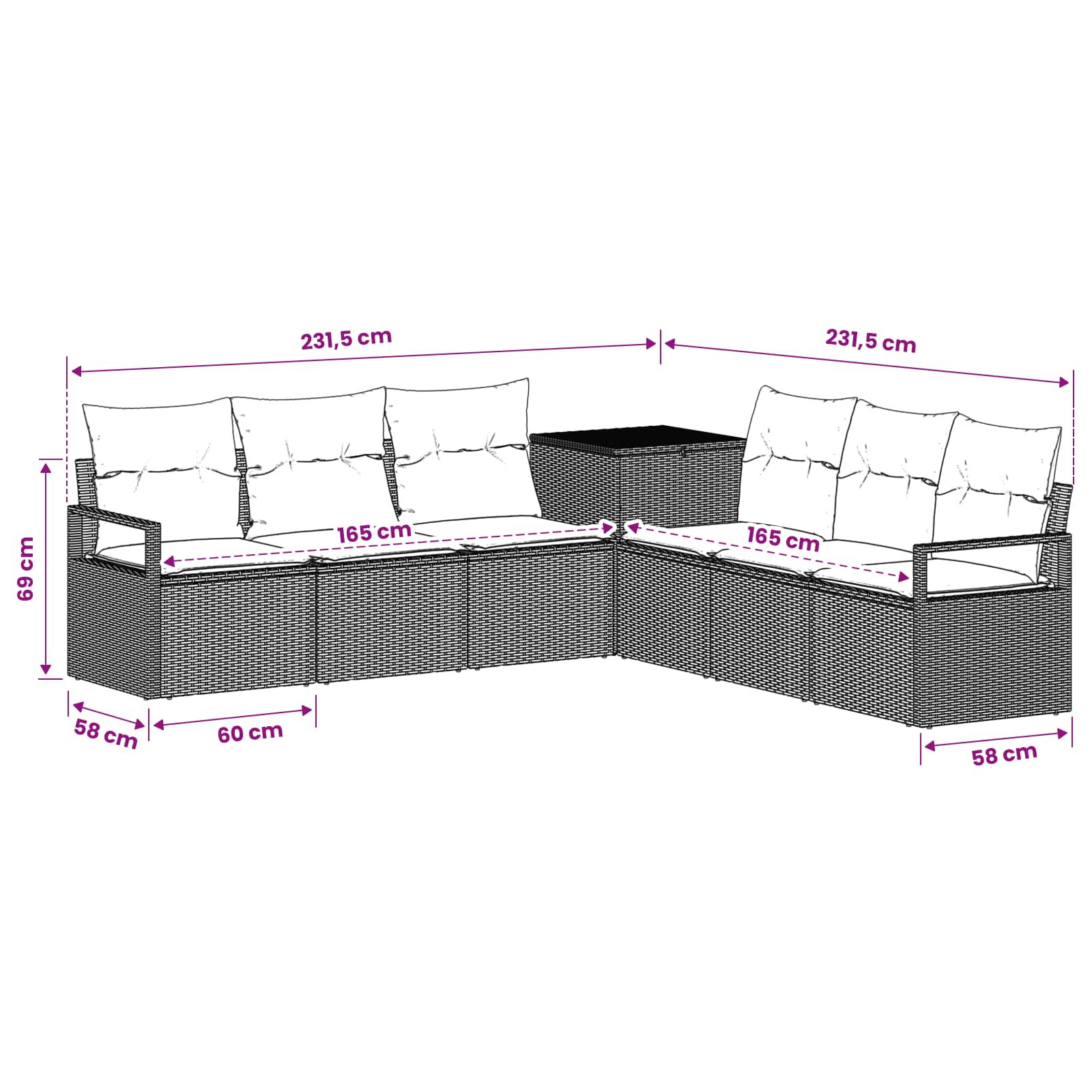 Set di divani 7 pz Grigio e Grigio Scuro | homemem39