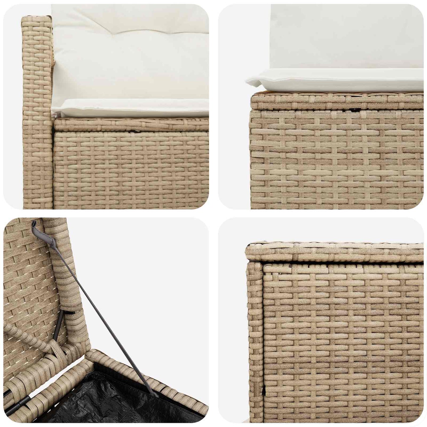Set di divani 7 pz Beige e Bianco Crema | homemem39