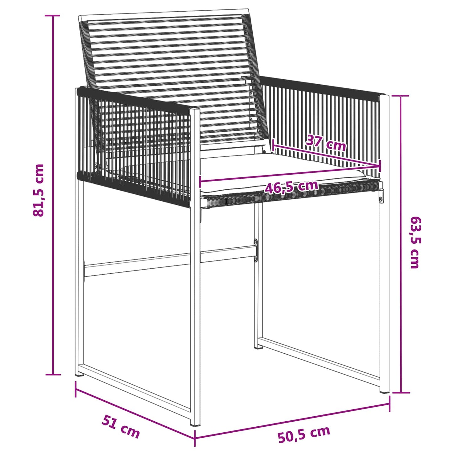Set da Pranzo per Giardino 5 pcs Nero polyrattan | homemem39