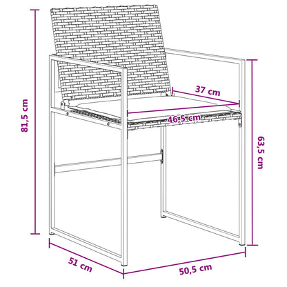 Set da Pranzo per Giardino 5 pcs Nero e Crema polyrattan | homemem39