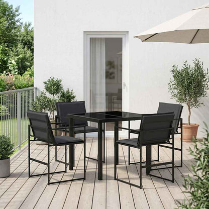 Set da Pranzo per Giardino 5 pcs Nero e Grigio scuro | homemem39