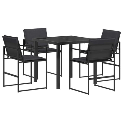 Set da Pranzo per Giardino 5 pcs Nero e Grigio scuro | homemem39
