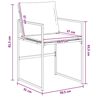 Set da Pranzo per Giardino 5 pcs Nero e Grigio scuro | homemem39