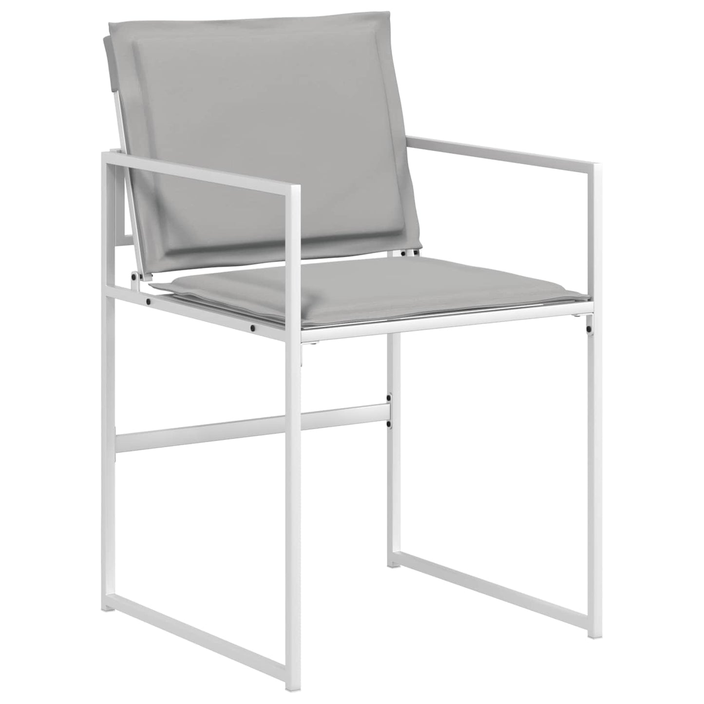 Set da Pranzo per Giardino 5 pcs Bianco e Grigio Chiaro