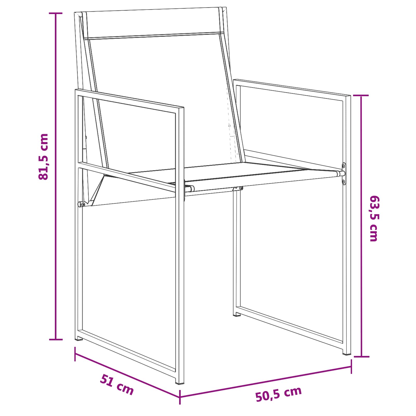 Set da Pranzo per Giardino 5 pcs Nero Textilene e Acciaio | homemem39