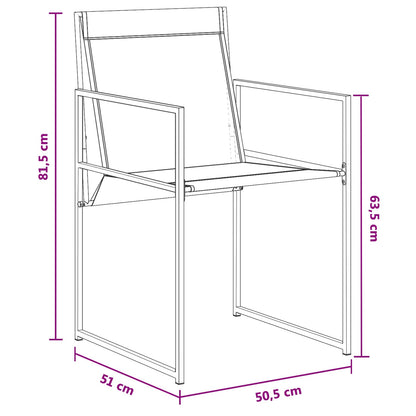 Set da Pranzo per Giardino 5 pcs Nero Textilene e Acciaio | homemem39