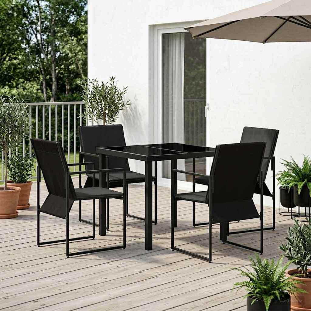 Set da Pranzo per Giardino 5 pcs Nero e antracite | homemem39