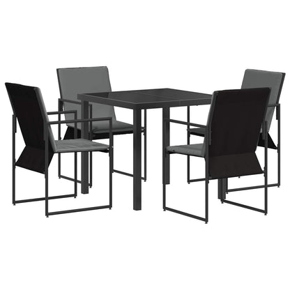 Set da Pranzo per Giardino 5 pcs Nero e antracite | homemem39