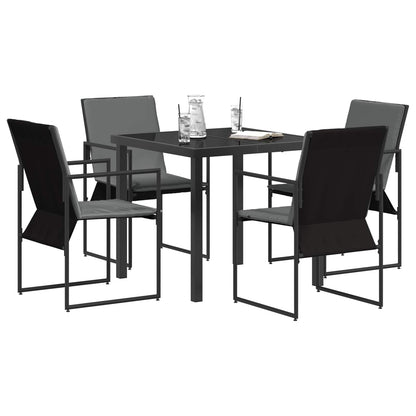 Set da Pranzo per Giardino 5 pcs Nero e antracite | homemem39