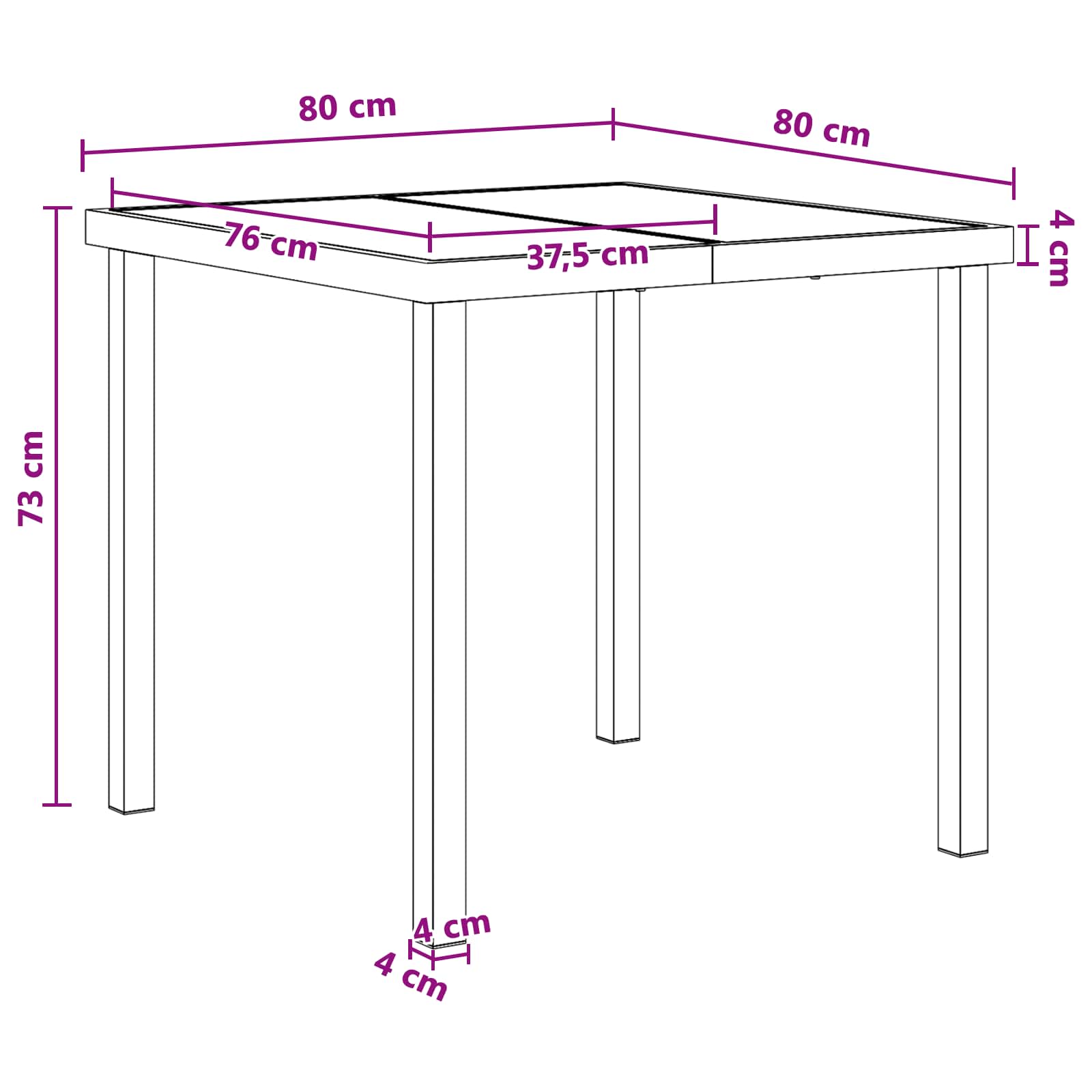 Set da Pranzo per Giardino 5 pcs Nero e antracite | homemem39