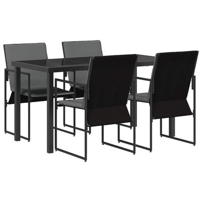 Set da Pranzo per Giardino 5 pcs Nero e antracite | homemem39