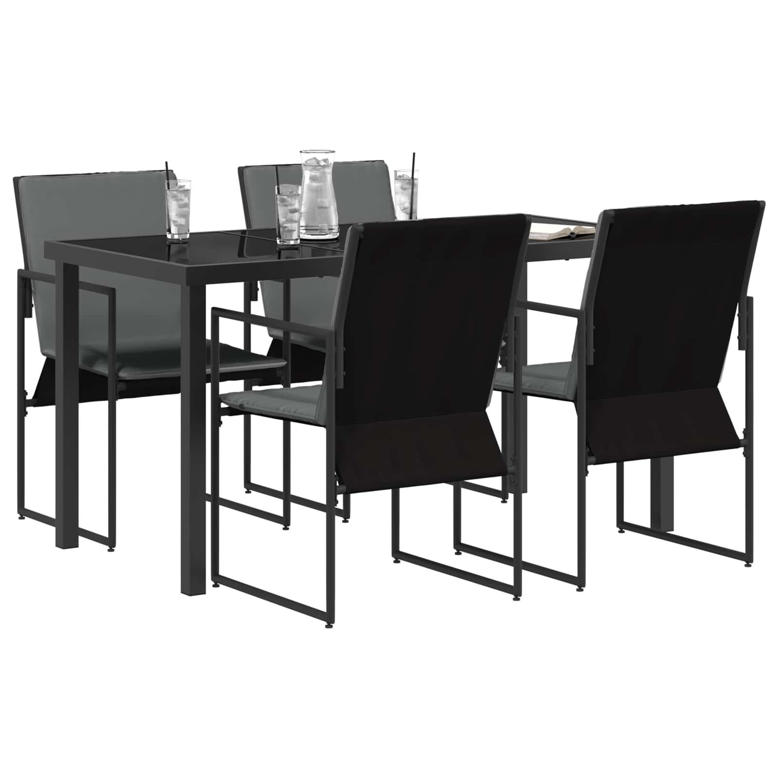 Set da Pranzo per Giardino 5 pcs Nero e antracite | homemem39