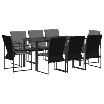 Set da Pranzo per Giardino 9 pcs Nero e antracite | homemem39