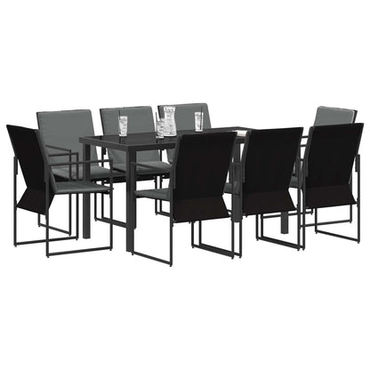 Set da Pranzo per Giardino 9 pcs Nero e antracite | homemem39