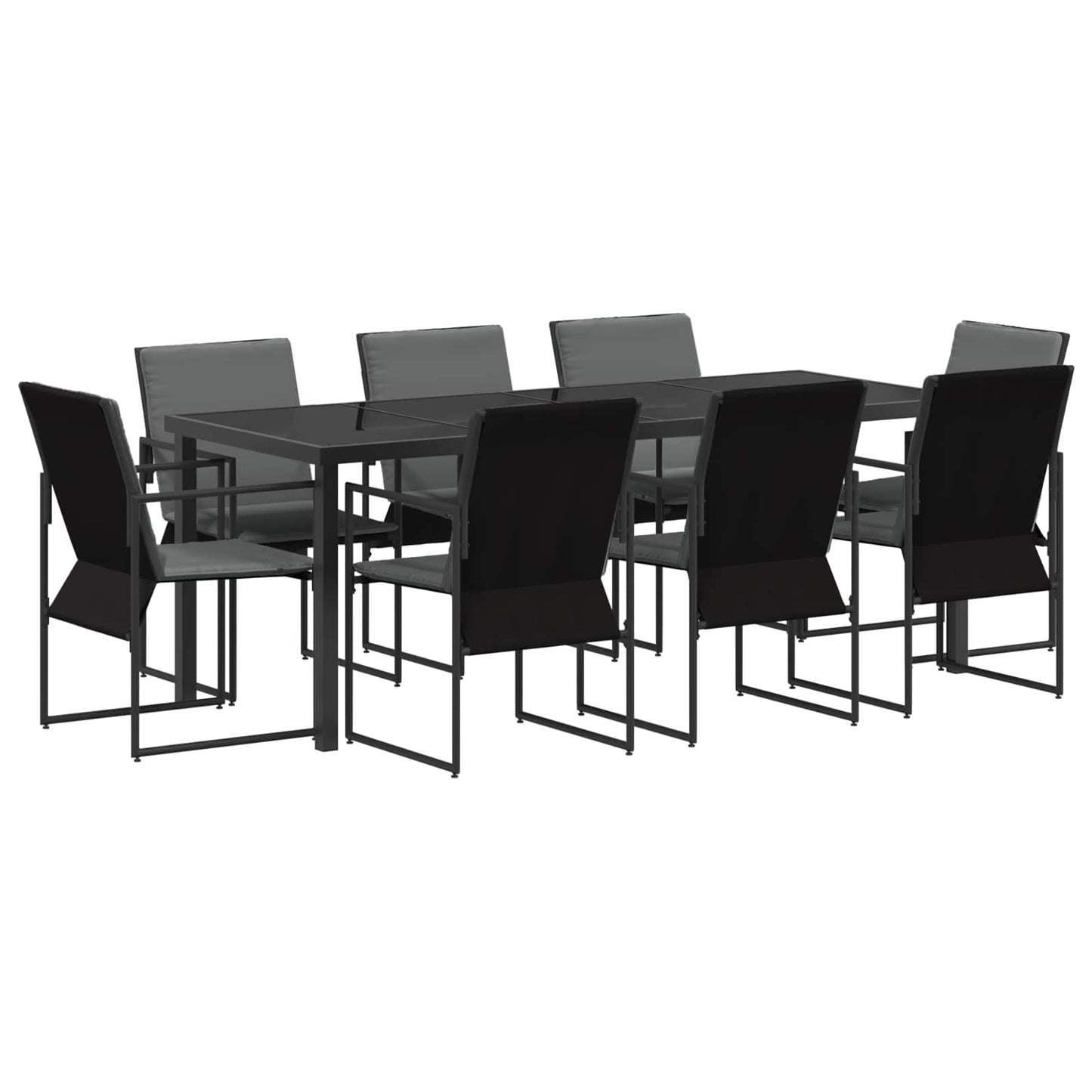 Set da Pranzo per Giardino 9 pcs Nero e antracite | homemem39