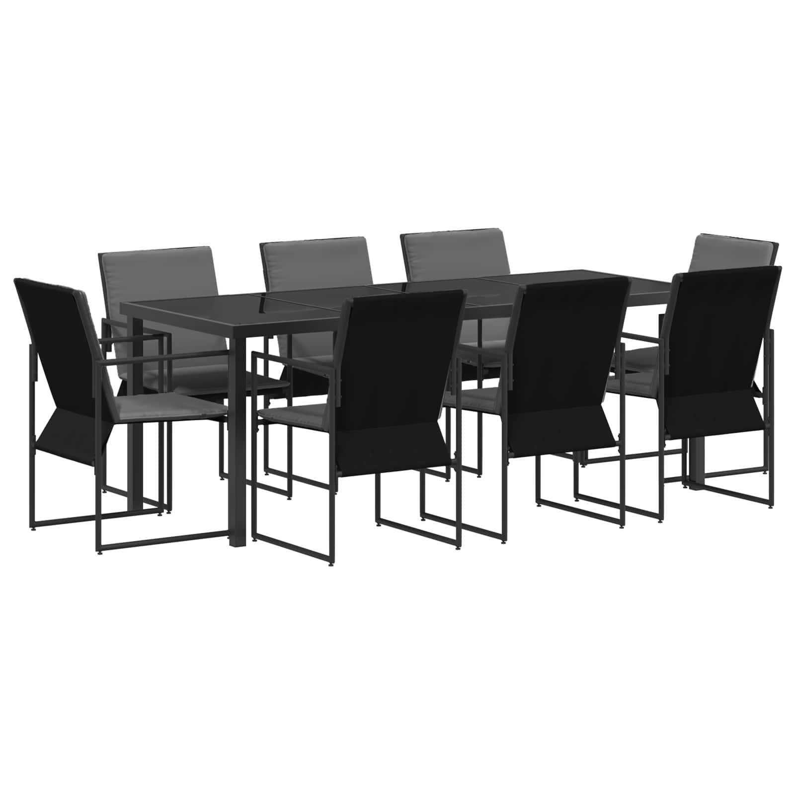 Set da Pranzo per Giardino 9 pcs Nero e antracite | homemem39