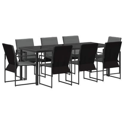 Set da Pranzo per Giardino 9 pcs Nero e antracite | homemem39