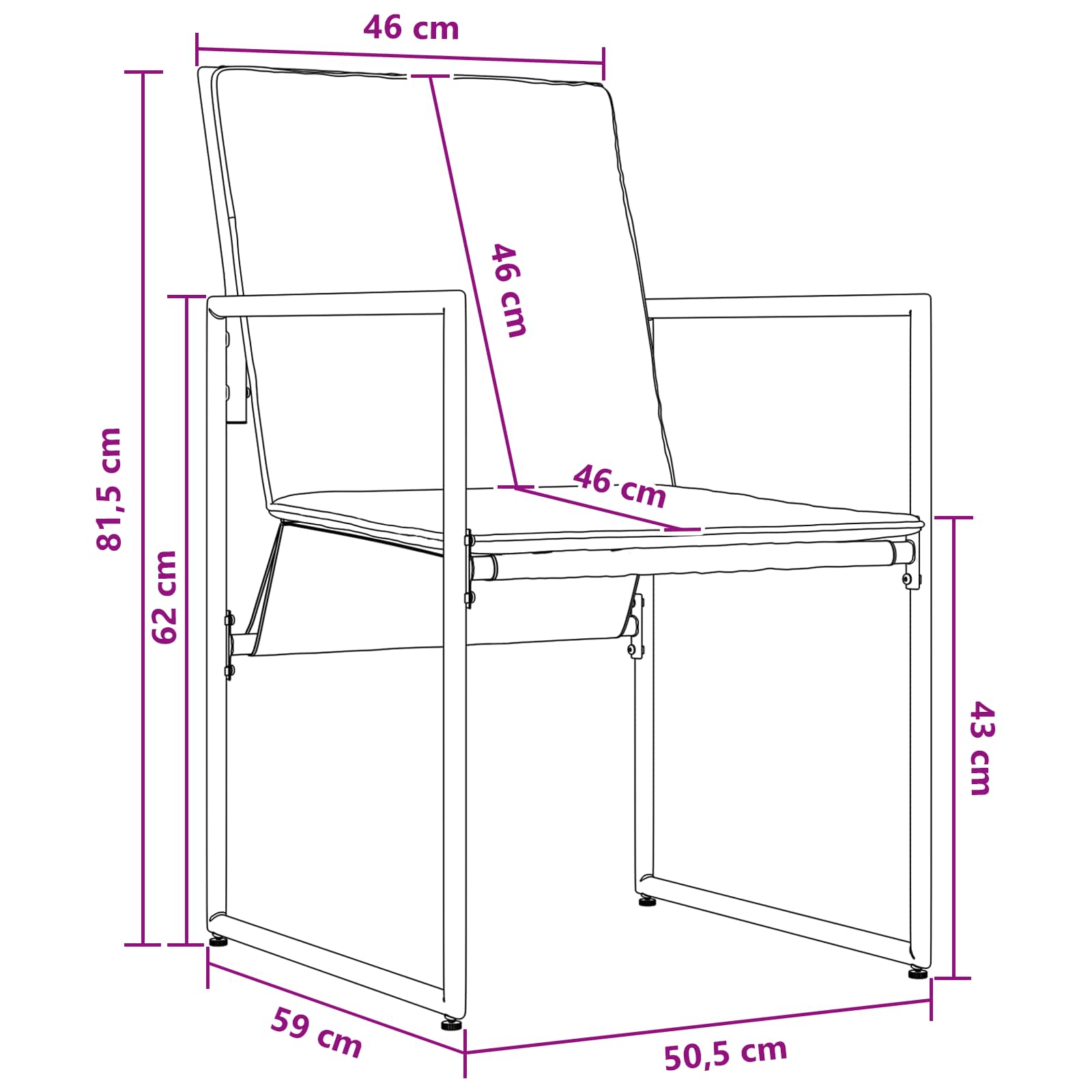 Set da Pranzo per Giardino 9 pcs Nero e antracite | homemem39