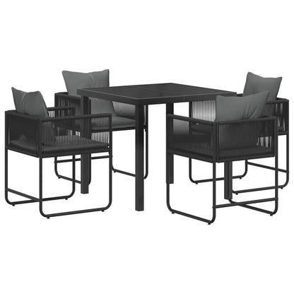 Set da Pranzo per Giardino 5 pcs Nero e antracite | homemem39