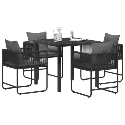 Set da Pranzo per Giardino 5 pcs Nero e antracite | homemem39