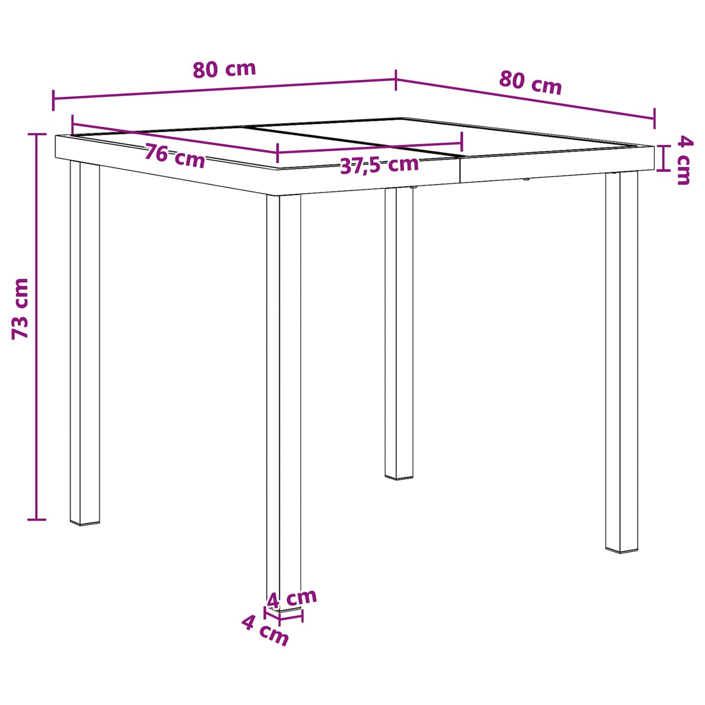 Set da Pranzo per Giardino 5 pcs Nero e antracite | homemem39